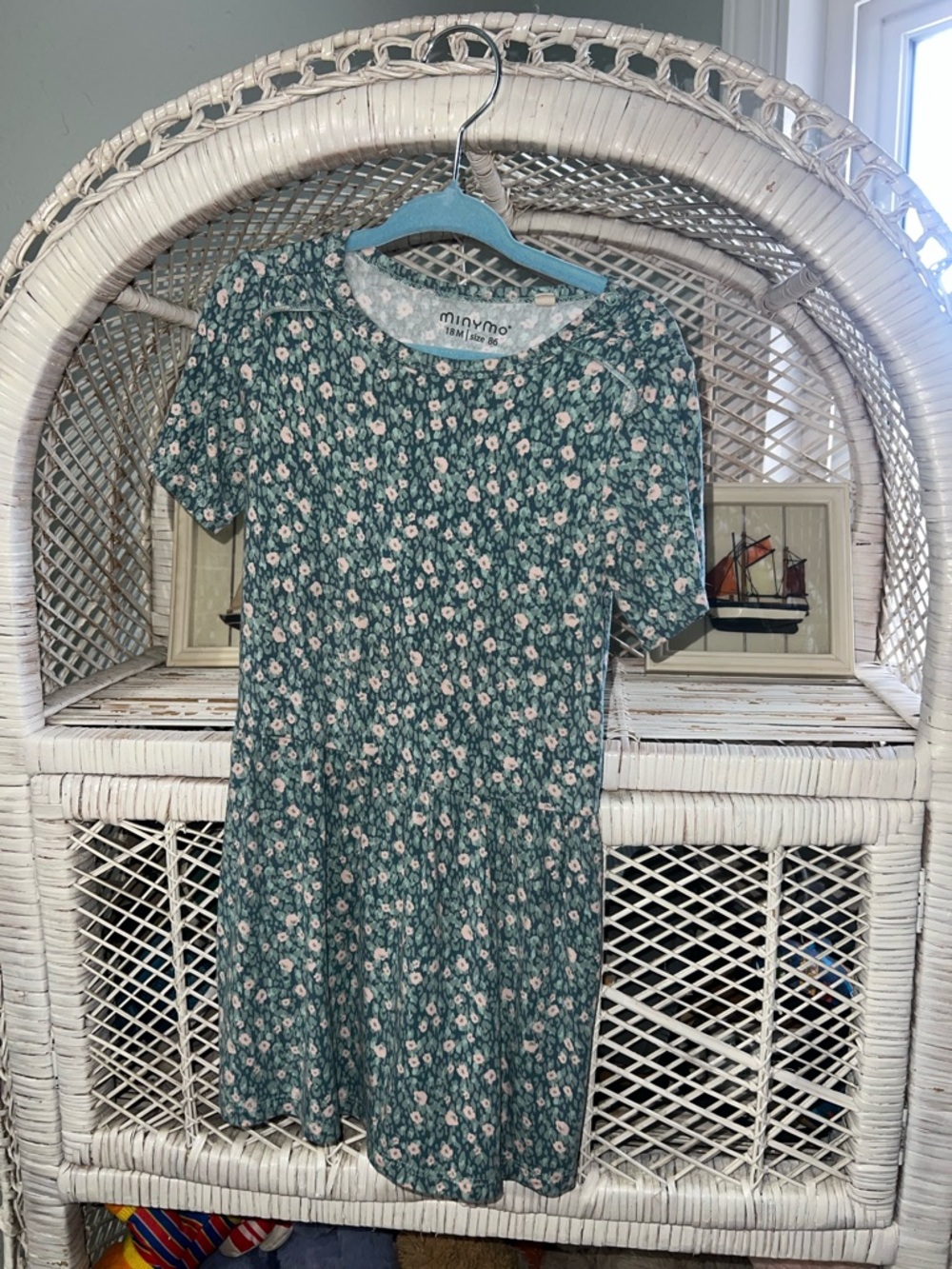 MinyMo bamboo green floral dress
